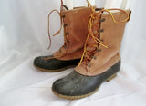 Mens L.L. BEAN BOOTS USA DUCK Rubber Leather Rain Snow Duck BROWN 10 Nubuck