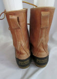 Mens L.L. BEAN BOOTS USA DUCK Rubber Leather Rain Snow Duck BROWN 10 Nubuck