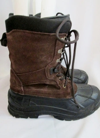 Mens KAMIK NATIONPLUS Leather Insulated Duck Boot Snow Rain BROWN 11 BLACK Shoe