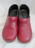 Womens DANSKO Leather Clogs Shoes Slip-On 40 / 8.5 BRICK RED Boho Hipster