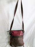 THE SAK PYTHON Snakeskin Leather Hobo Crossbody Bag Sling Messenger PURPLE BROWN