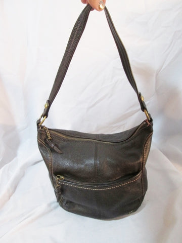 THE SAK Leather Sling Hobo Shoulder Bag Satchel Purse Crossbody BROWN
