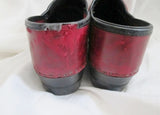 Womens DANSKO Leather Clogs Shoes Slip-On 40 / 8.5 BRICK RED Boho Hipster