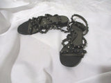 BALENCIAGA LEATHER  STUD Strappy Sandal Shoe 36 BLACK