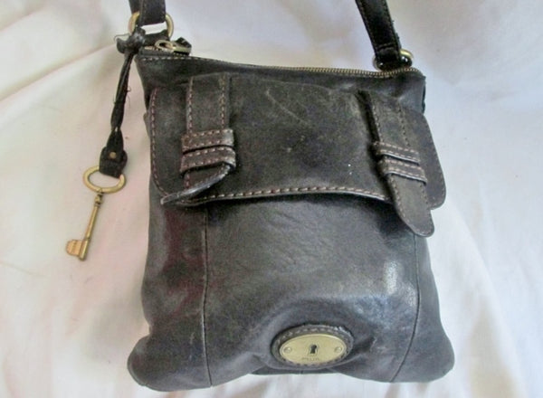 Fossil Long Live Vintage Brick/ Red Leather Rustic Shoulder Bag Purse zb4715