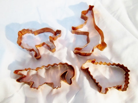 Set 4 MARTHA STEWART ANIMAL COPPER Cookie Cutter Mold Baking Pastry Chef