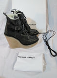 NEW NIB Womens PIERRE HARDY GRAINED KID Shearling Bootie 37 6.5 BLACK