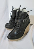 NEW NIB Womens PIERRE HARDY GRAINED KID Shearling Bootie 37 6.5 BLACK