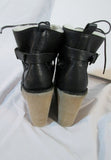NEW NIB Womens PIERRE HARDY GRAINED KID Shearling Bootie 37 6.5 BLACK