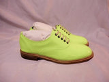 NEW CHRISTIAN LOUBOUTIN HAVANA FLAT BROGUE SHOE 36.5 6 YELLOW NEON Loafer PATENT Leather Womens NIB