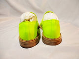 NEW CHRISTIAN LOUBOUTIN HAVANA FLAT BROGUE SHOE 36.5 6 YELLOW NEON Loafer PATENT Leather Womens NIB