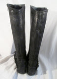 Womens ALBERTO FERMANI ITALY Glove Leather Sexy Riding Moto BOOTS Black 6.5 Rocker