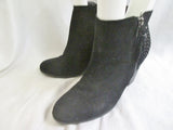 Womens GUESS FLORES SUEDE Leather Ankle SPIKE BOOTS Booties BLACK 9.5 Fringe Tassel