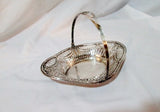 Signed STERLING SILVER Handle DISH BOWL Cut-Out Plate Basket 94g Art Deco Nouveau