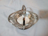 Signed STERLING SILVER Handle DISH BOWL Cut-Out Plate Basket 94g Art Deco Nouveau