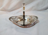 Signed STERLING SILVER Handle DISH BOWL Cut-Out Plate Basket 94g Art Deco Nouveau