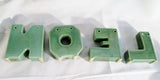 Vintage 4 Pc LIPPER MANN Japan NOEL Candle Holder Holly Berry Ceramic Green XMAS