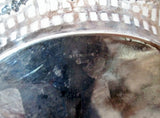 Signed STERLING SILVER Handle DISH BOWL Cut-Out Plate Basket 94g Art Deco Nouveau