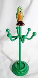 10" Cast Iron OWL Counter Top Display Jewelry Necklace Retail Shop Rack Sculpture GREEN