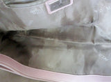 PAOLO MASI ITALY Textured LEATHER FLORAL Tote Bag Shopper Carryall PINK Stitched