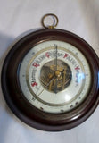 Vintage ANTIQUE WESTERN GERMANY Rain Barometer Wood Brass Nautical Rustic Primitive