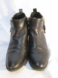 Womens FRANCO SARTO SONDRA Leather Ankle Boot Booties Shoe BLACK 7.5