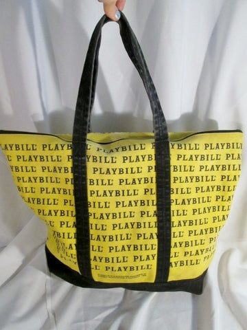 PLAYBILL BROADWAY SHOW PLAY Shoulder Book School Bag Tote Carryall Shopper YELLOW