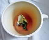 Signed SARAH SPADEMAN MERMAID Surprise Animug Cup Treasure Mug WHITE GREEN Pottery USA