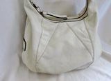 TIGNANELLO leather hobo satchel shoulder bucket bag purse WHITE CREME ECRU