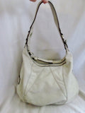 TIGNANELLO leather hobo satchel shoulder bucket bag purse WHITE CREME ECRU