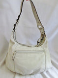 TIGNANELLO leather hobo satchel shoulder bucket bag purse WHITE CREME ECRU