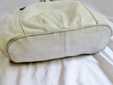 TIGNANELLO leather hobo satchel shoulder bucket bag purse WHITE CREME ECRU