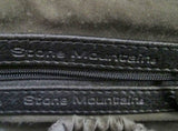 STONE MOUNTAIN leather satchel tote shoulder saddle bag purse BLACK M