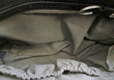 STONE MOUNTAIN leather satchel tote shoulder saddle bag purse BLACK M