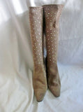 Womens BEE FLY JOAN SUEDE LEATHER Cut Out Boots High Heel 9 TAN BEIGE Diva
