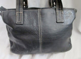 STONE MOUNTAIN leather satchel tote shoulder saddle bag purse BLACK M