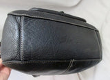 STONE MOUNTAIN leather satchel tote shoulder saddle bag purse BLACK M