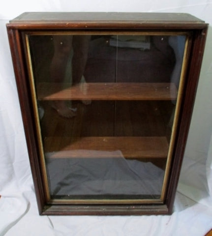 Handmade Wood Glass Curio CABINET Display Case Bookshelf 34 x 24 x 8.25