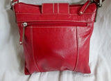 TIGNANELLO Leather Handbag Crossbody Shoulder Bag Messenger Swingpack RED