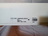 NEW CELINE PARIS Platform Wedge Saddle Shoe Leather 36 6 BLACK WHITE Heel Womens