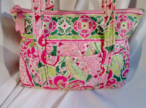 VERA BRADLEY Vegan Quilted Satchel TOTE Book Bag Shopper  display picture 1
