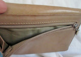ROLFS COWHIDE COLLECTIBLES Leather Flap Coin Purse Wallet Pouch TAN TAUPE BEIGE