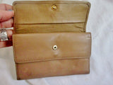 ROLFS COWHIDE COLLECTIBLES Leather Flap Coin Purse Wallet Pouch TAN TAUPE BEIGE