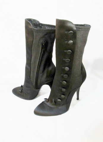 NEW BALMAIN PARIS High Heel Boot ITALY 36 BLACK 6 NIB Victorian Steampunk Womens