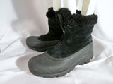 Womens SOREL SNOW ANGEL ZIP Suede Leather 8 BOOTS Booties BLACK Ankle Winter