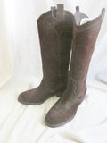 Womens SAM EDELMAN LARA Suede Leather Cowboy Western BOOTS BROWN 7 Rocker