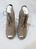 NEW Womens J. CREW ITALY Suede BOOTIE Ankle BOOT BROWN 6.5 Peep Toe