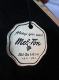 NWT NEW Vintage MEL-TON BAGS CASHMERE pyramid satchel purse bag BLACK clutch