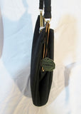 NWT NEW Vintage MEL-TON BAGS CASHMERE pyramid satchel purse bag BLACK clutch
