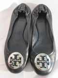 Womens TORY BURCH REVA Leather Ballet Flats Slip On Shoes 7.5 LEOPARD Signature